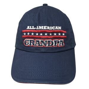 All American Grandpa Slideback Baseball Cap Blue One Size Adjustable Embroidered